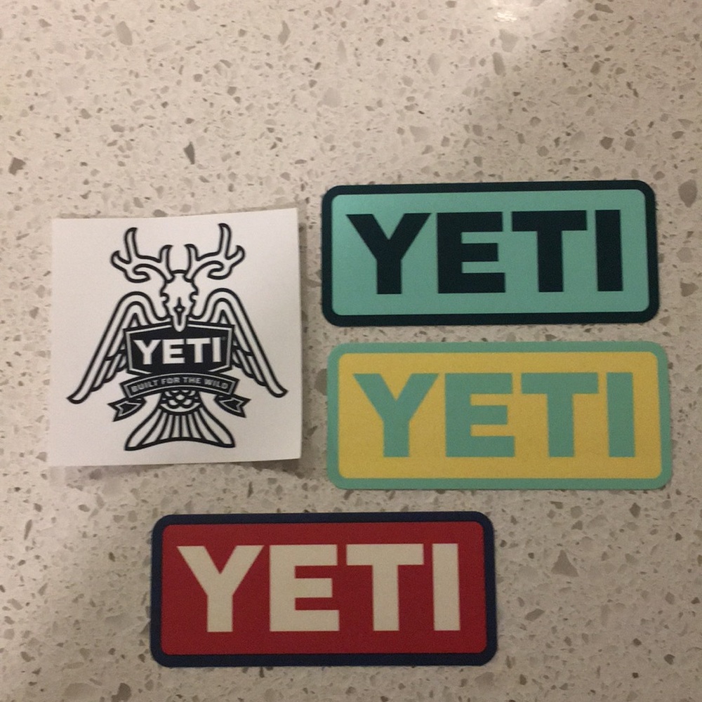 Yeti stickers- Perfect for water bottles/ cars